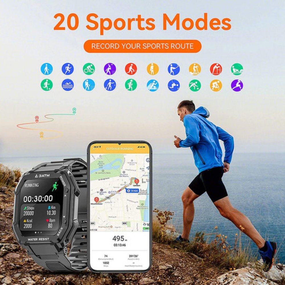 SENBONO 3ATM IP68 Waterproof HD Smart Watch Men Women Sport Heart rate Tracker W